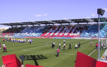 Osttribüne im Sportpark beim letzten Bundesligaheimspiel.